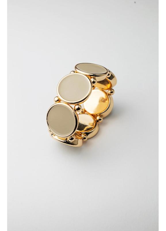 AVA ELASTIC BRACELET GOLD BEIGE BOW19