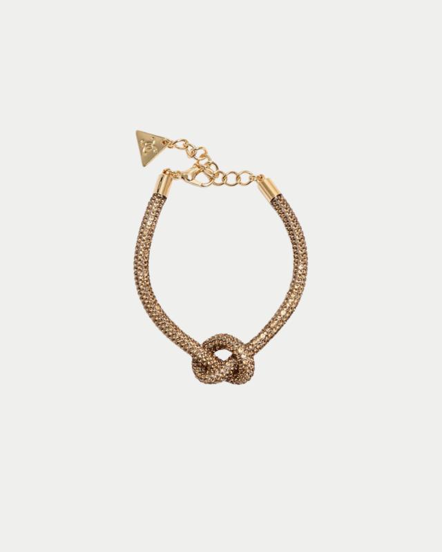CARRIE BRACELET THIN GOLD BROWN BOW19