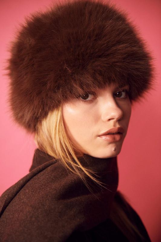 ANAIS HAT BROWN BOW19