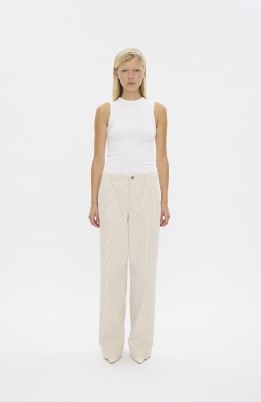 ERICAFV PANTS OAT MILK STRIPE FIVE UNITS