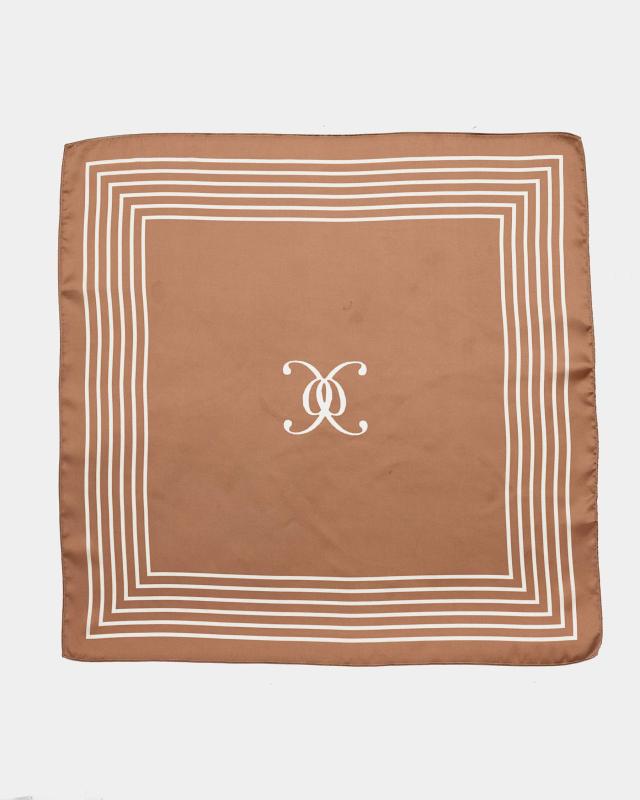ELLE SILK SCARF CAMEL BOW19
