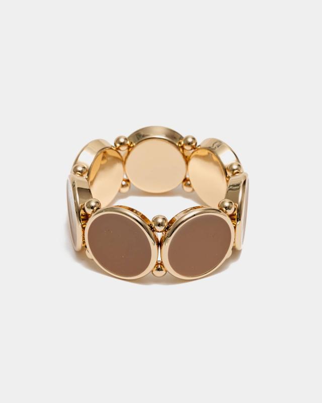 AVA ELASTIC BRACELET GOLD W CAMEL BOW19
