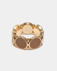 AVA ELASTIC BRACELET GOLD W CAMEL BOW19