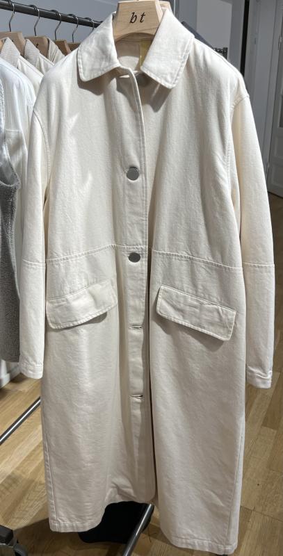 JOAN JETT DENIM COAT ECRU BRIXTOL TEXTILES