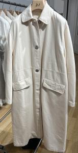 JOAN JETT DENIM COAT ECRU BRIXTOL TEXTILES