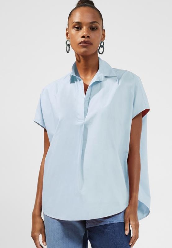 RHODES CONSCIOUS POPLIN SHIRT PLACID BLUE FRENCH CONNECTION