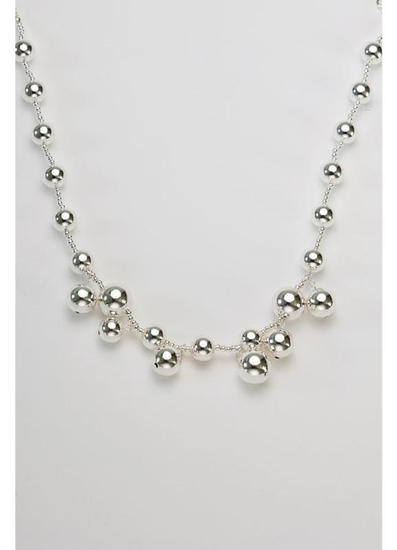 BEAD MULTI NECKLACE SILVER BOW19