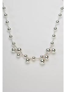 BEAD MULTI NECKLACE SILVER BOW19