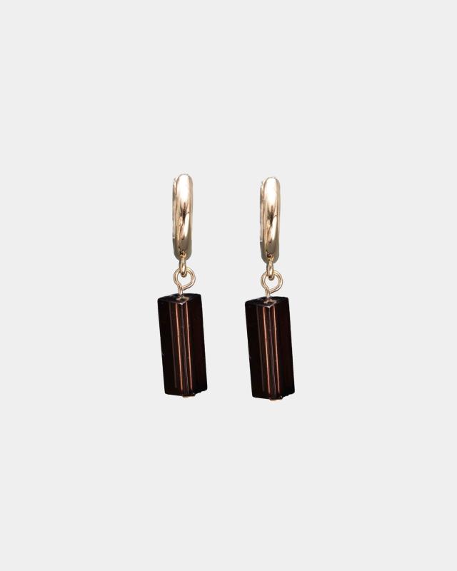 CELESTE HOOPS EARRINGS DARK BROWN BOW19