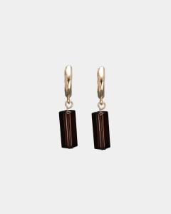 CELESTE HOOPS EARRINGS DARK BROWN BOW19