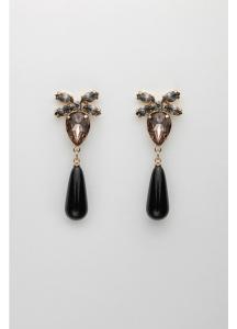 STONE DROP EARRINGS BLACK BOW19