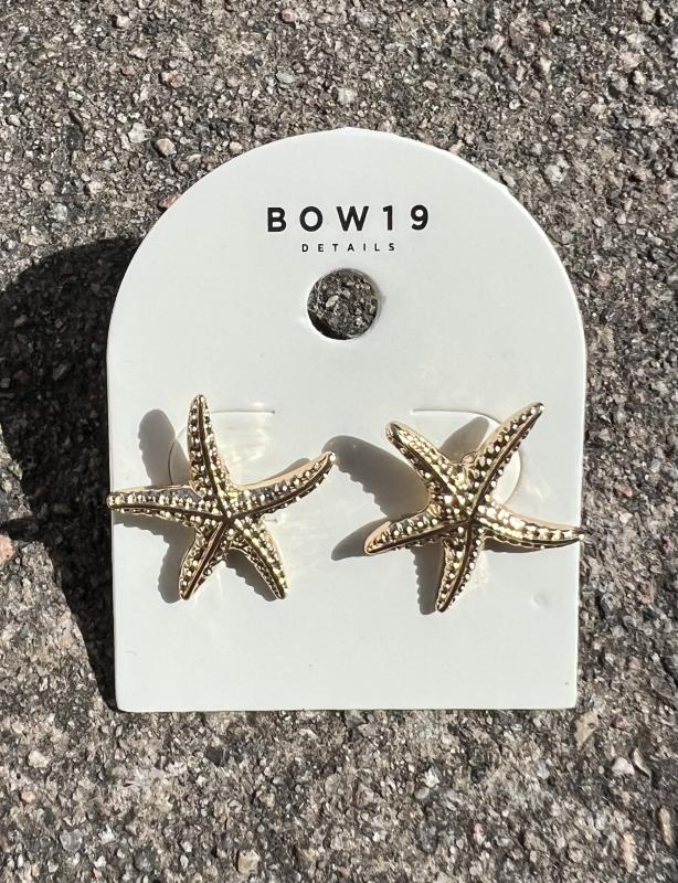 STARFISH STUDS GOLD BOW19