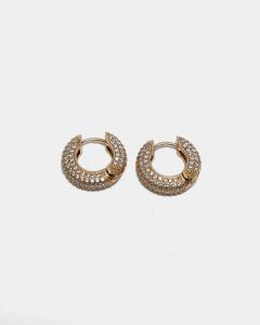 STONE HOOPS GOLOD W CLEAR STONE BOW19
