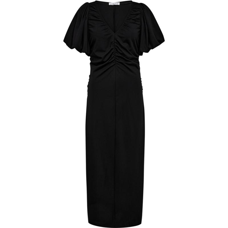 MARISE DRAPE DRESS BLACK HAUTE L'AMITIÉ