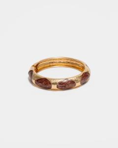 ADDIE BRACELET BRICK RED W GOLD BOW19