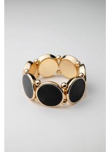 AVA ELASTIC BRACELET GOLD BLACK BOW19