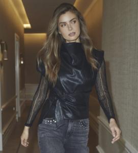 GITTCC PLEAT TOP BLACK CO'COUTURE