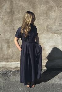 TERRYCC WRAP SS DRESS NAVY CO'COUTURE