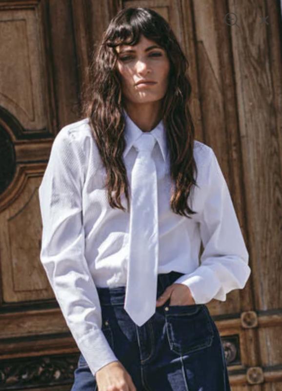 MMAYEN STRIPE SHIRT WHITE MOSMOSH