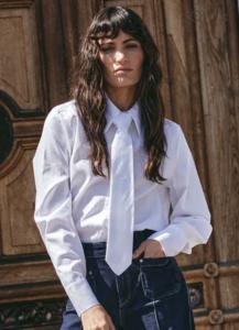 MMAYEN STRIPE SHIRT WHITE MOSMOSH