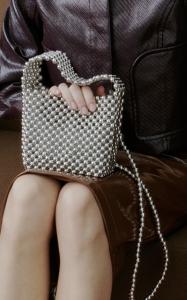 DAY BEADED CHROME HANDBAG SILVER DAYET