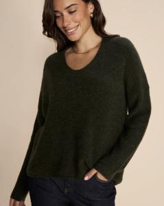 MMTHORA V-NECK KNIT GRAPE LEAF MOSMOSH