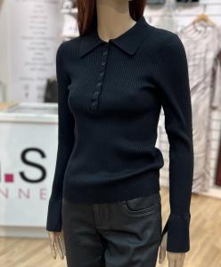 BONNYCC POLO LS KNIT BLACK CO´COUTURE