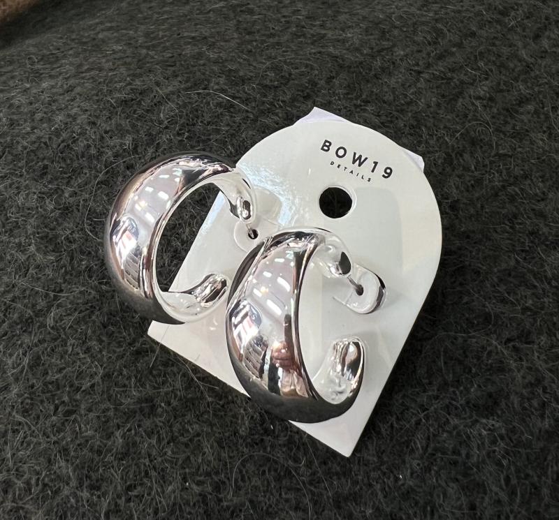 SILVER HOOPS M BOW19