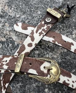 PAULA GOLD BROWN-WHITE BELT B.BELT