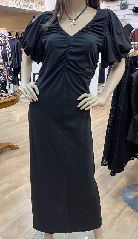 MARISE DRAPE DRESS BLACK HAUTE L'AMITIÉ