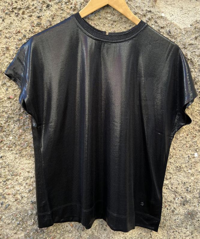 MMNIVOLA O-NECK METALLIC TEE BLACK MOSMOSH