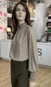 MMXIMENA GLAM LS BLOUSE MOURNING DOVE MOSMOSH