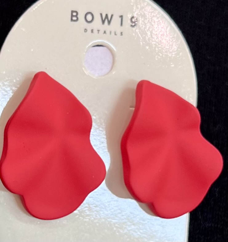 LIP EARRINGS RED S BOW19