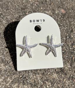 STARFISH STUDS SILVER BOW19