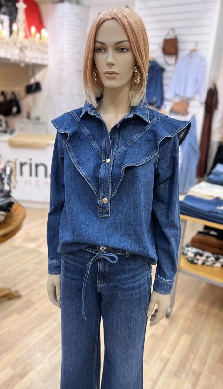MMIRINA DENIM SHIRT DARK BLUE MOSMOSH