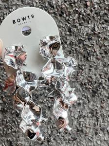 LEAF EARRINGS MINI SILVER BOW19