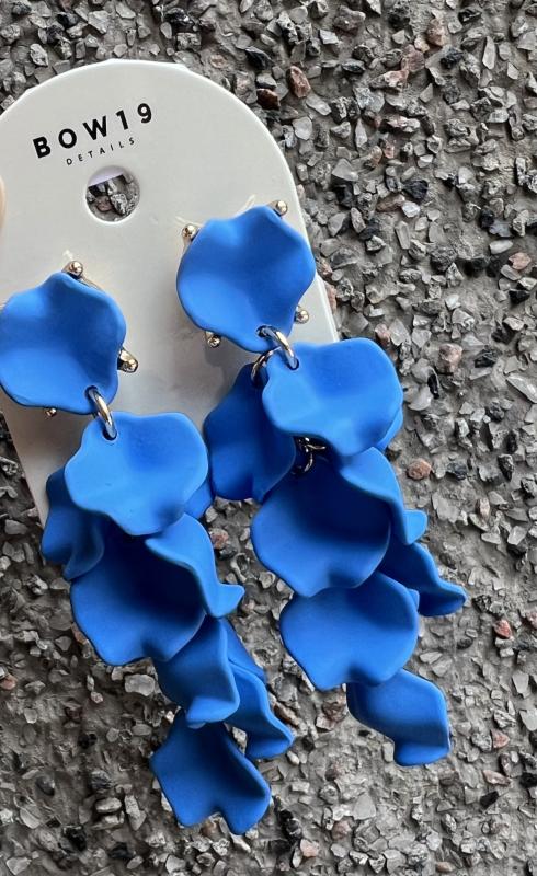 LEAF EARRINGS MINI SKY BLUE BOW19