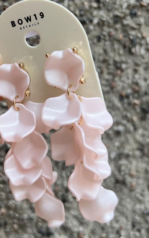 LEAF EARRINGS MINI LIGHT PINK BOW19