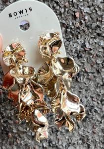 LEAF EARRINGS MINI GOLD BOW19