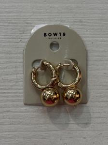 AMELIE PEARL HOOPS GOLD BOW19