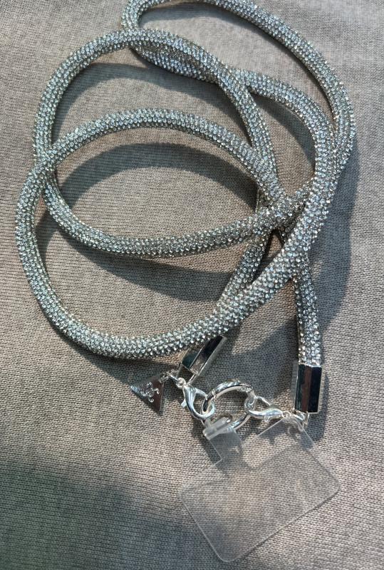 CARRIE PHONE STRAP SILVER BOW19