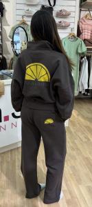WASHED COLLEGE PANTS BROWN ACQUA LIMONE
