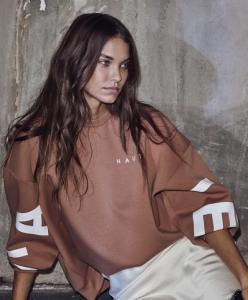 MAXI SPLIT LOGO SWEAT CAMEL HAUTE L'AMITIÉ