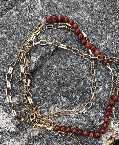 ANNA NECKLACE BROWN/GOLD BOW19