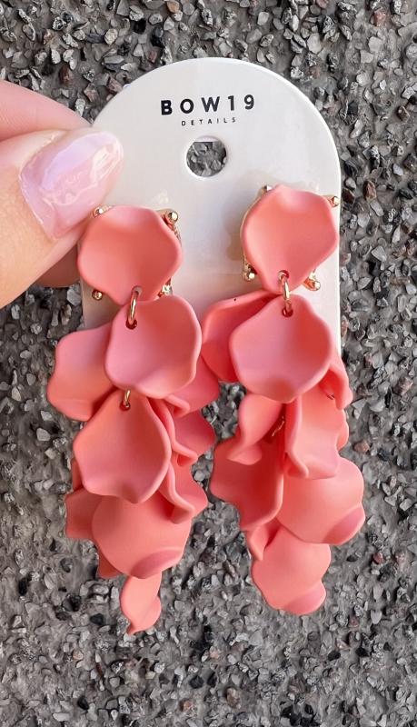 LEAF EARRINGS MINI CORAL BOW19
