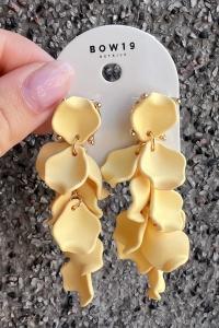 LEAF EARRINGS MINI LIGHT YELLOW BOW 19