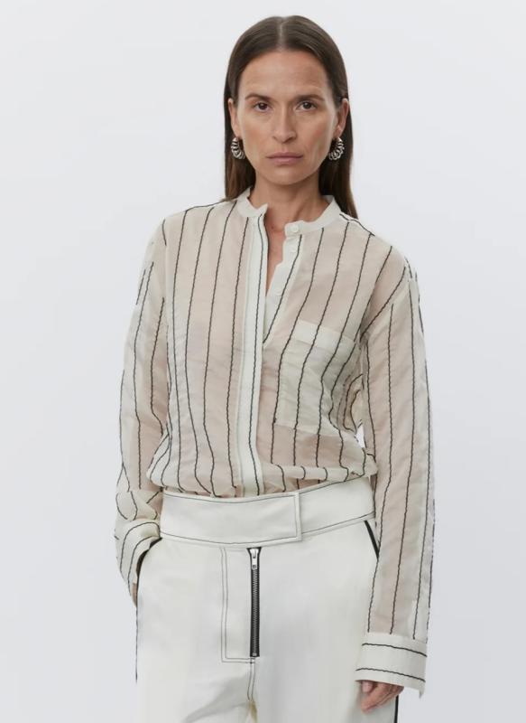 YRSA SHEER STRIPE SHIRT PISTACHIO SHELL DAY BIRGER ET MIKKELSEN