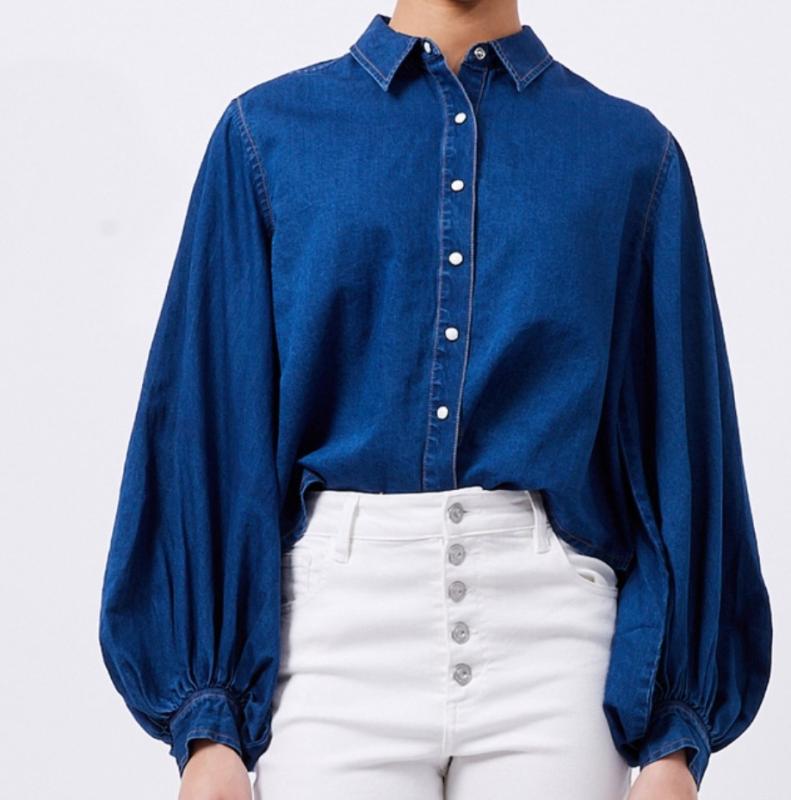 ZAVES CHAMBREY SHIRT CHAMBREY BLUE FRENCH CONNECTION