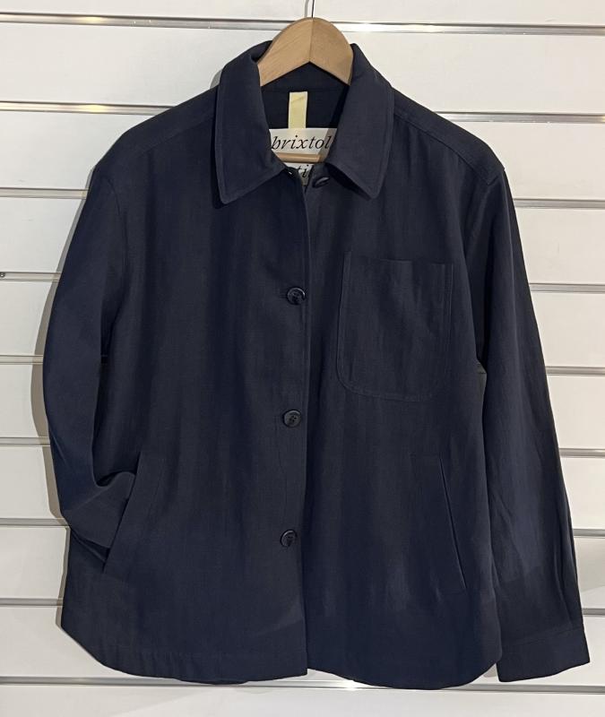 ALLY LINEN JACKET DARK NAVY BRIXTOL TEXTILES