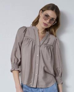 CALLUMCC LACE PUFF V-SHIRT TAUPE CO'COUTURE